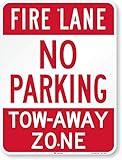 SmartSign No Parking Fire Lane Sign, Large Tow-Away Zone Sign, 18 x 24 Inches, 3M EG Reflective Aluminum, Rust-Free, Weather-Proof, Laminated, USA Made