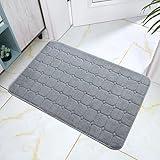 Bathroom Rugs, Memory Foam Bath Mat, 24'' x 16'' Perfect Absorbant Carpet Bath Rug Non Skid & Quick Dry Machine Washable Rug for Bathroom Bathtubs Kitchen Home Decor Accessories