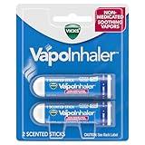 Vicks VapoInhaler, On-the-Go Portable Nasal Inhaler, Non-Medicated, With Refreshing Vicks Vapors, Menthol Scent , 2 Scented Sticks