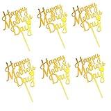 10pcs Happy Mothers Day Cake Topper Cake Picks Acrylic Sticks Happy Mothers Day Sign for Flower Bouquet for Motherday Birthday Cupcake Party Favors Decorations