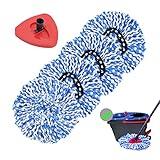 4 Pack Spin Mop Replacement Heads Microfiber Mop Refills Compatible with 2 Tank System Replace Head Safe for Cleaning All Hard-surfaced Floors Includes 1 Extra Mop Replacement Base