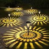 ROOR Ultra Bright Solar Lights 8 Pack, Outdoor Solar Pathway Lights, Warm White Yard Lights, IP67 Waterproof LED Garden Lights for Path Backyard Christmas Lawn Landscape Decorative