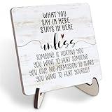 Wooden Mental Health Plaque - Desk Sign for Psychology, Therapy & Counseling Offices
