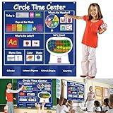 KIKIGOAL Circle Time Center Classroom Pocket Chart Educational Pocket Chart Teaching Materials Learning Calendar Weather Counting Letter Color Shape etc