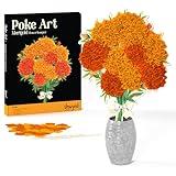 Unwynd Poke Art Flower Bouquet, Mess-Free Arts and Crafts for Adults, Teen Craft Kits, Mother's Day Flowers, Gifts for Mother, Women and Men (Marigold)