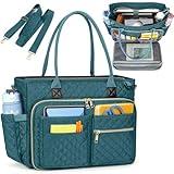 RAINSMORE Teacher Tote Bag 15.6 inch Laptop Bag for Women Work Bags Laptop Tote Nurse Bag Professional Computer Messenger with Insulated Pocket, Laptop Briefcase for Office, College, Nursing, Teal