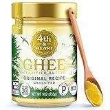 4th & Heart Original Grass-Fed Ghee, Clarified Butter, Keto, Pasture Raised, Lactose and Casein Free, Certified Paleo (9 Ounces)