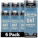 Califia Farms - Oat Barista Blend Oat Milk, 32 Oz (Pack of 6), Shelf Stable, Dairy Free, Plant Based, Vegan, Gluten Free, Non GMO, High Calcium, Milk Frother, Creamer, Oatmilk