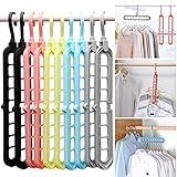 HEYHOUSE Closet Organizers and Storage,College Dorm Room Essentials,Pack of 10 Multifunctional Organizer Magic Space Saving Hangers with 9 Holes Storage Organization for Wardrobe Closet