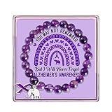 ARHTF Elephant Alzheimers Awareness Bracelet Purple Ribbon Support Alzheimers Family Gifts For Dementia Support (Purple Alzheimers bracelet)