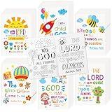 Dvbonike 48Pcs Religious Coloring Books - Bible Verses DIY Color-in Pages Booklet Bulk Drawing Holiday Christian Theme Activity Supplies for Sunday School Classroom Rewards Artwork Gift for Kids