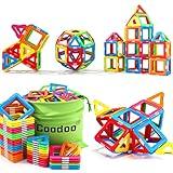 Coodoo Upgraded Magnetic Blocks Tough Tiles STEM Toys for 3+ Year Old Boys and Girls Learning by Playing Games for Toddlers Kids, Compatible with Major Brands Building Blocks - Starter Set