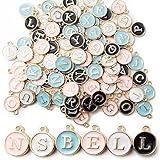 NSBELL 104PCS Letter Charms for Jewelry Making - Double Sided Alphabet Charms for Necklace & Bracelet