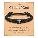 UNGENT THEM Cross Bracelet Religious Christian Catholic Baptism First Communion Confirmation Gifts for Teen Teenage Adults