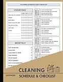 Cleaning Schedule & Checklist Log Book: Daily, Weekly & Monthly Cleaning Planner for Organizing Household & Workplace Chores – 110 Pages, 8 x 11 Inches