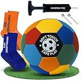 Indoor Soccer Ball Size 4 – Silent Soft Ball With 2 Non-Slip Socks & Pump | Safe Indoor ball for Hardwood Floors & Apartments |House Ball For Kids Ages 3-12 | Soccer gifts For Boys & Girls