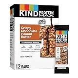 KIND Protein MAX Crispy Chocolate Peanut Butter Snack Bars, 20g of Protein, Keto Friendly, 1g of Sugar Per Bar, Gluten Free, 12 Count Box