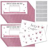 Noveread 20 Pcs Love Coupons for Him or Her Valentines Day Coupon Book Love Voucher Coupons Romantic Scratch Off Coupon Gift for Couple Husband Wife Boyfriend Girlfriend Valentines Day Anniversary