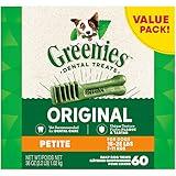 Greenies Original Petite Natural Dental Care Dog Treats, 36 oz. Pack (60 Treats)