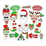 BinaryABC Christmas Party Photo Booth Props Kit for Party Decoration 32Pcs/Set