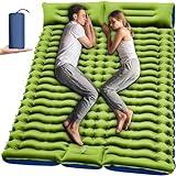 Yuzonc Double Sleeping Pad - Self Inflating 4" Extra-Thick for 2 Person with Pillow Built-in Foot Pump Inflatable Sleeping Mat for Backpacking, Hiking, Traveling, Tent, Portable Camping Mat