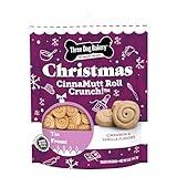 Three Dog Bakery CinnaMutt Roll Crunch! Dog Bones, 5 oz – Festive Dog Bones, Holiday Dog Training Treats, Puppy Training Treats for Christmas, Perfect for Dog Gifts