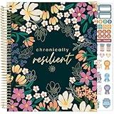 bloom daily planners Undated Chronic Illness Medical Planner & Journal - 12 Month Pain & Symptom Tracker, Mood & Medication Log, Appointment Organizer (7” x 9”) - Chronically Resilient