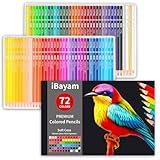iBayam 72 Colors Colored Pencils for Adults Relaxation Coloring Books, Back to School Supplies for Kids Teens, Drawing Sketching Doodling Pencils, Stationery Art Kits for Preppy School Classroom Gift