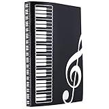 WOGOD Music Sheet File Paper Documents Storage Folder Holder Plastic.A4 Size,40 Pockets (Black)