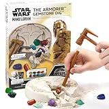 STAR WARS The Armorer Gemstone Dig, Reveal 8 Real Gemstones Inside The Armorer's Helmet, Including Amethyst, Quartz, Red Agate, Star Wars Toys, Science Kits for Kids Age 8-12, Excavation Toys