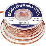 Lesnow solder wick braid 10ft Length Desoldering Wick Braid Remover Tool Solder Sucker 1 piece No-Clean soldering Wick Wire Roll and Disassemble Electrical Components