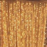 Twinkle Star 300 LED Curtain String Lights, 12 Modes Plug in Fairy Lights for Bedroom,Wedding,Party,Birthday, Hanging Twinkle Lights for Indoor Outdoor Wall Window Backdrop Decoration, Warm White