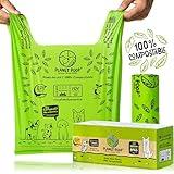 PLANET POOP Home Compostable Dog Poop Bags, 30 Count, XL Sized Cat Litter Box Clean-up with Handles, Biodegradable for Dogs Extra-Large Grocery Supplies