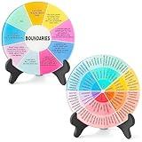 H1vojoxo 2PCS Things I Can Control Therapy Office Desk Decor Acrylic Feelings Wheel with Base Therapy Office Mental Health Decor Social Worker Office Emotions Wheel Psychology Decor Therapist Gifts