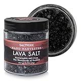 Saltverk Lava Sea Salt - 3.17 Ounces Jar - Hand Harvested Gourmet - Sustainably Made