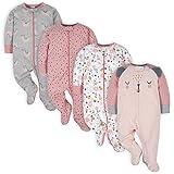 Gerber Baby Girls 4 Pack Sleep 'N Play Footie Bear Pink 0-3 Months