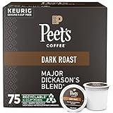 Peet's Coffee, Dark Roast Keurig K-Cup Pods - Major Dickason's Blend 75 Count (1 Box of 75 K-Cup Pods)