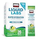 FORCE FACTOR Liquid Labs Electrolytes Powder Packets—Lemon Lime—Hydration Packets to Make Electrolyte Water with 5 Essential Electrolytes, Vitamins, Minerals, and Antioxidants, 20 Stick Packs