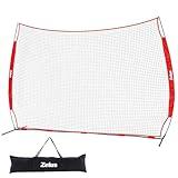 ZELUS 12x 9ft Barricade Backstop, Sports Barrier Nets for Lacrosse, Basketball, Soccer, Field Hockey, Baseball and More