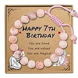 Sereney 7 Year Old Girl Birthday Gifts, Adjustable Beaded Bracelet as 7th/7yr Year Old Girl Birthday Gifts for Seven Daughter Niece Granddaughter Girls