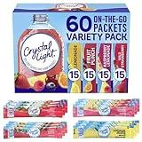 Crystal Light Sugar-Free, Lemonade, Fruit Punch, Raspberry Lemonade and Wild Strawberry On-The-Go Powdered Drink Singles Mix Variety Pack, 60 Count, Each Packet Dissolves into any 16.9 oz. by TOOZOON