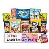 Fountain City Fulfillment Snack Box Care Package - Back to School Gift Variety Snack Boxes for Adults, Teens & Kids - Gummy Bears, Peanuts, Cookies, Cookie Sandwiches - Snack Pack Food Gift for College, Camp, Road Trip Snack Variety (16 Count Famous Amos Keebler V2)