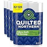 Quilted Northern Ultra Soft & Strong Toilet Paper, 32 Mega Rolls = 128 Regular Rolls, 5X Stronger, Premium Soft Toilet Tissue with Recyclable Paper Packaging