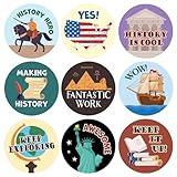 Teacher Reward Stickers for Kids, History and Social Studies Themed Motivational Grading Stickers for Student Incentives - 1,080 Count