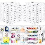 8Pcs Pegboard Wall Organizer Panels, White Pegboard Wall Mount for Craft Room, Garage, Kitchen, Living Room, Bathroom, and Study Room, Peg Boards for Walls Easy to Install