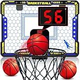 ZIZZ Indoor Basketball Hoop for Kids- Mini Over The Door Basketball Hoops with Electronic LED Light Scoreboard, Best Christmas Birthday Toys Gifts for 6 7 8 9 10 11 12+ Year Old Boys Girls