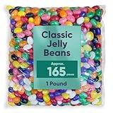 Classic Jelly Beans - 1 Pound 165 pieces Bulk Bag, Halloween Candy Bulk, Ideal Bulk Candy for Parties & Gifts, Soft Candy Flavored Jelly Beans for Birthdays & Holidays, Perfect Halloween Candy