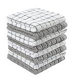 Bumble Dish Towels & Dish Cloths (8 Pack) | 100% Cotton Kitchen Towels | 12" x 12" | 405 GSM | Soft, Highly Absorbent & Durable Rags for Washing Dishes | Gray