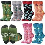 Bonuci 6 Pairs Novelty Camping Socks for Women Funny Camping Crew Dress Socks Cool Camping Xmas Gifts for Camping Outdoor Lovers