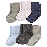 Luvable Friends baby boys Newborn and Set Socks, Blue Gray, 6-12 Months US